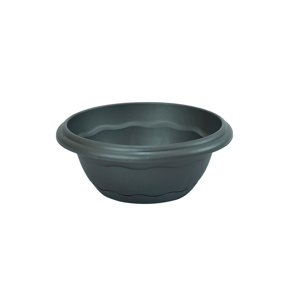 Maceta plástica tipo bowl con escurridor antracita 40 cm