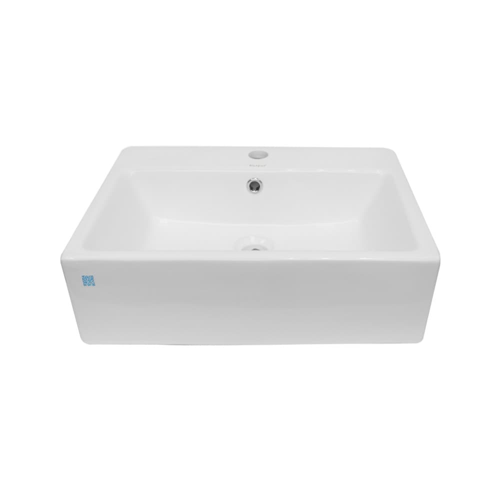 Lavamanos de sobreponer rectangular blanco 53 x 41 x 15 cm