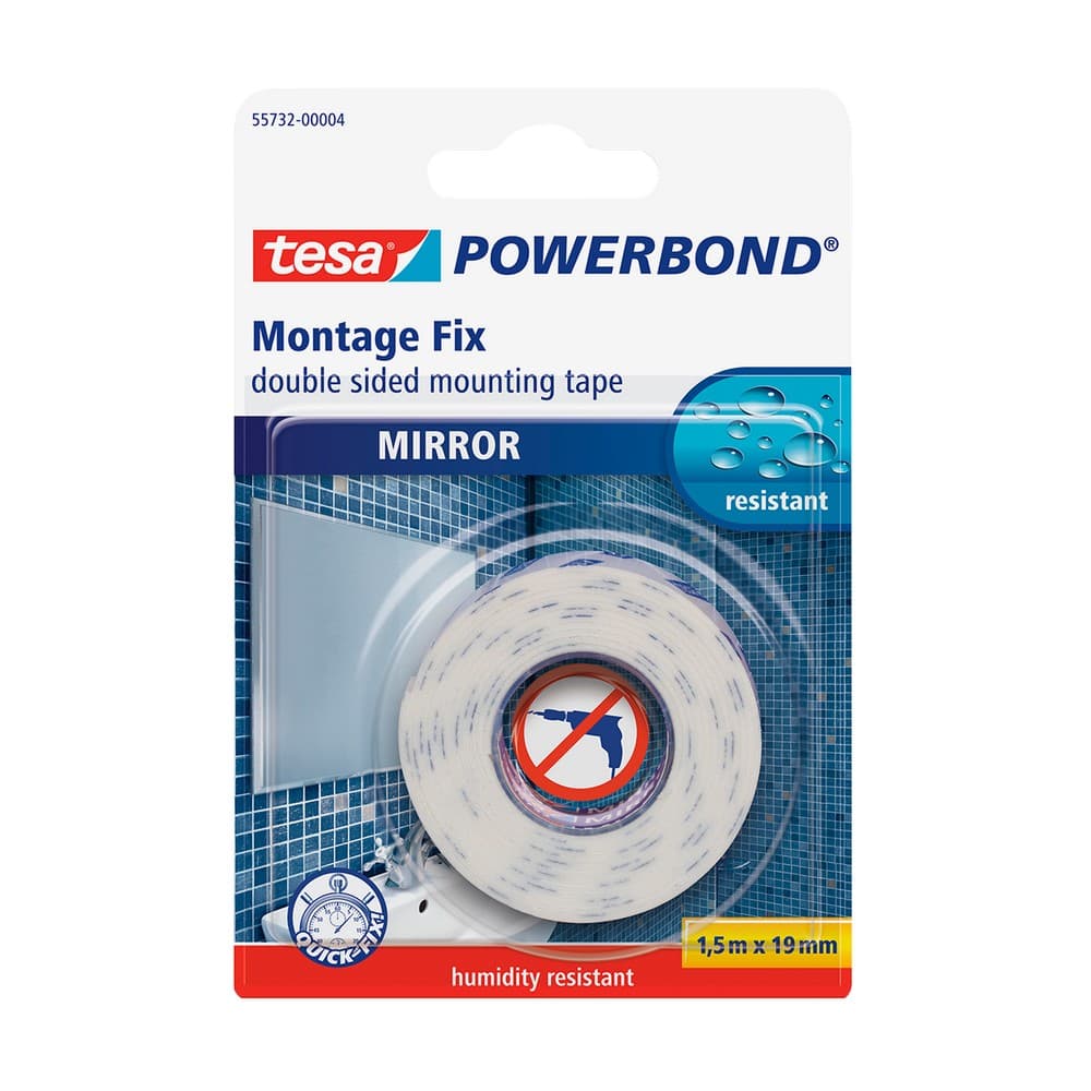 Cinta doble cara resistente a humedad 1.9 cm x 1.5 m