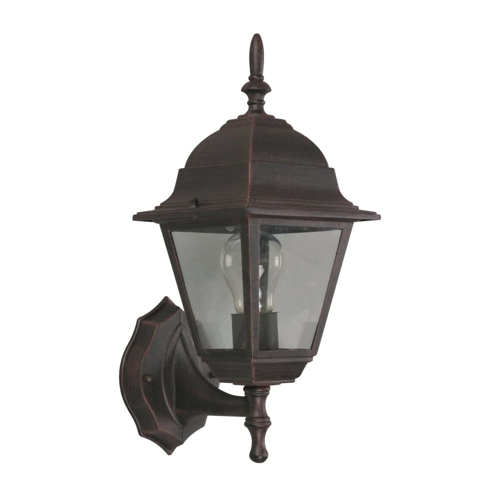 Farol de pared para exterior color oxido 1l