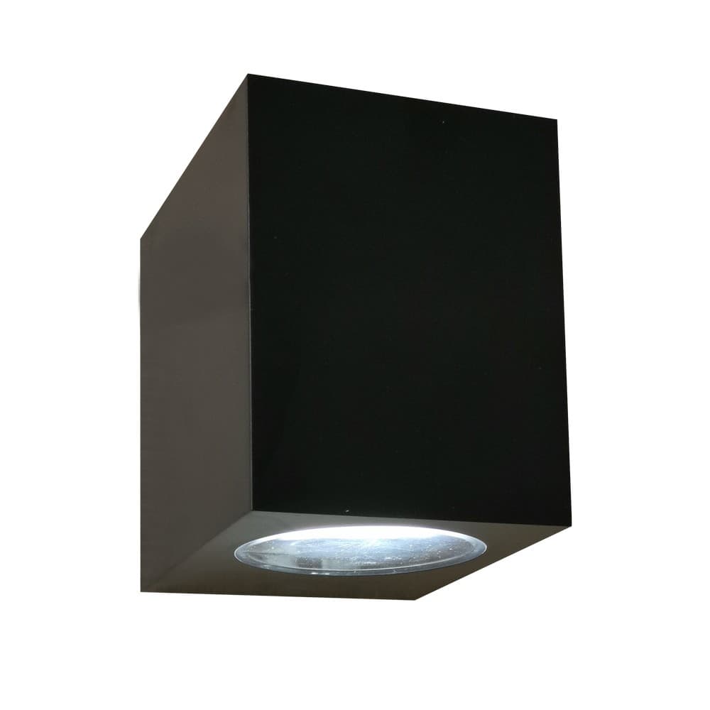 Lámpara de pared led exterior cuadrada negra
