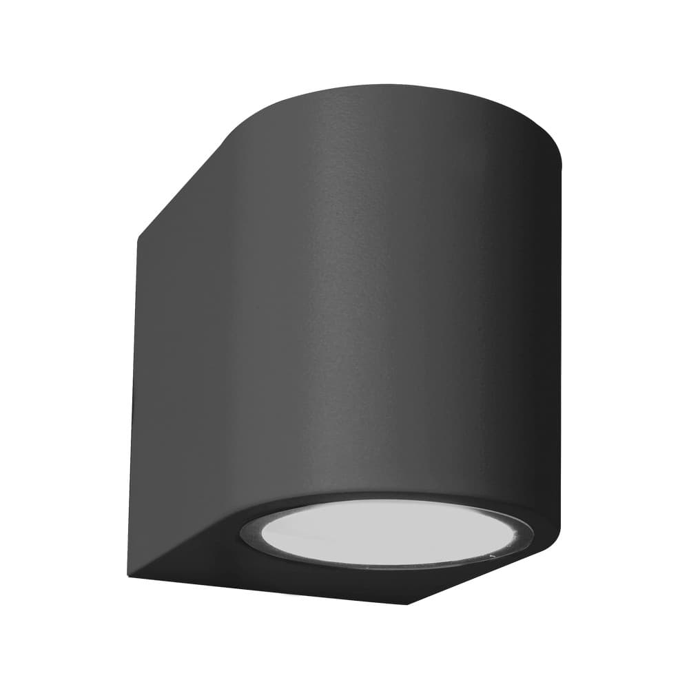 Lámpara de pared led exterior redonda negra gu10