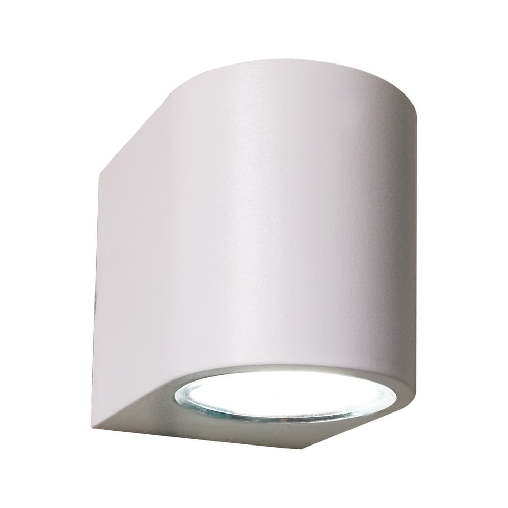 Lampara de pared led exterior redonda gu10 ip54 blanca