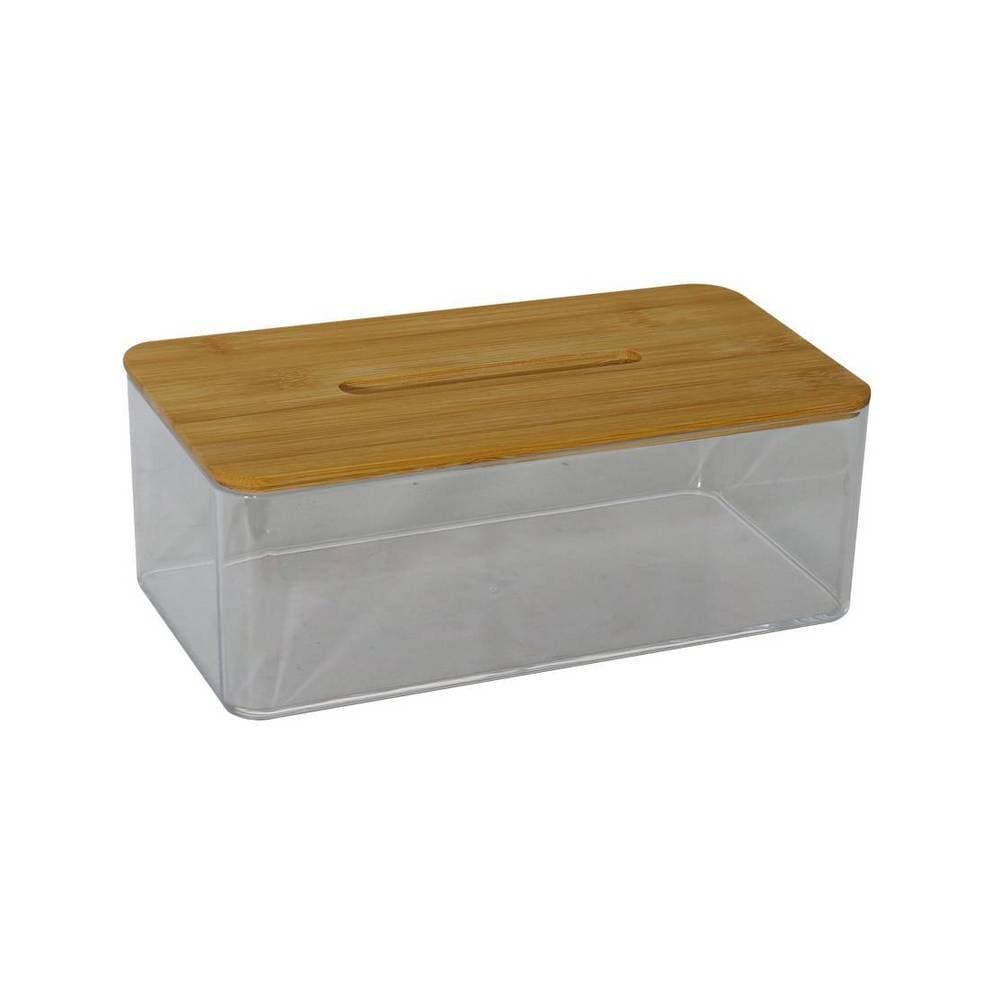 Dispensador de pañuelo acrílica tapa de madera selena