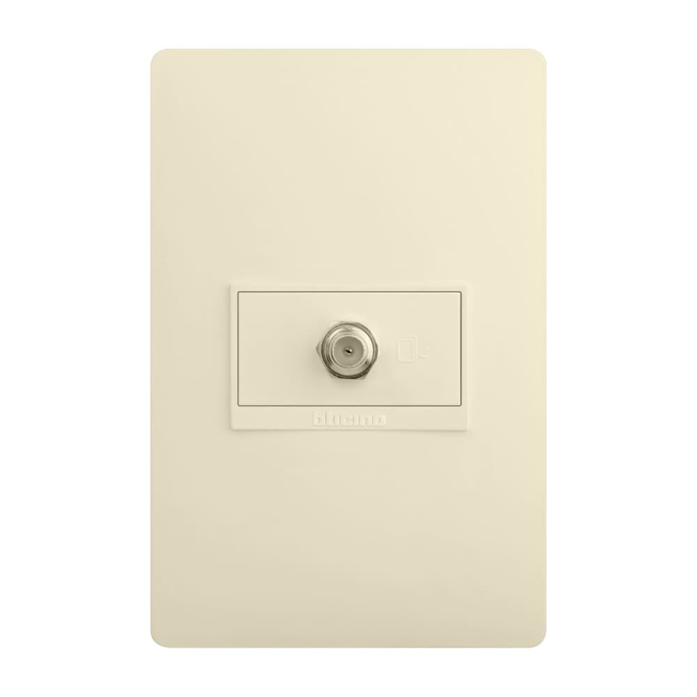 Tomacorriente coaxial tv marfil