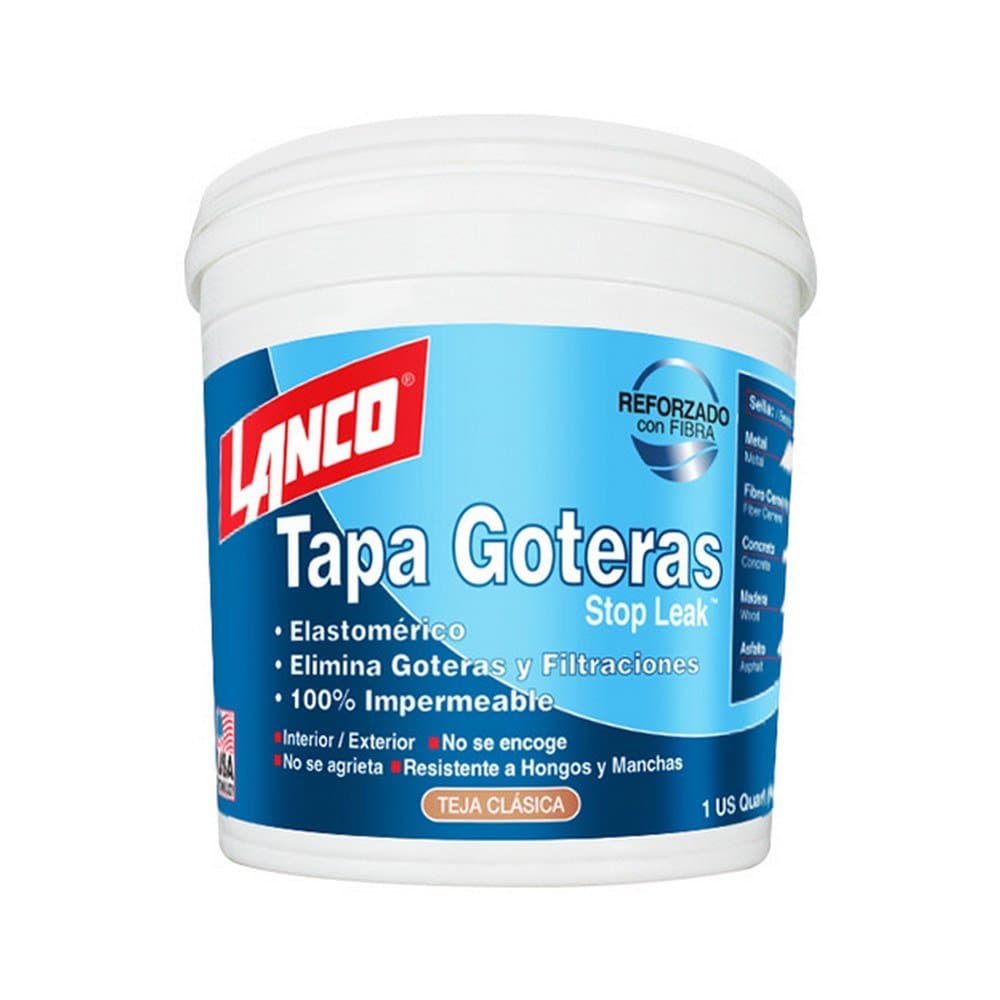 Masilla acrílica tapagoteras color teja liso 0.946 l (qto)