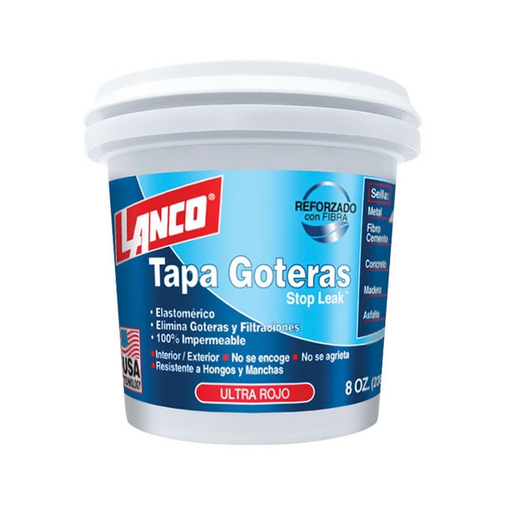 Masilla acrílica tapagoteras color rojo liso 236 ml (8 oz)