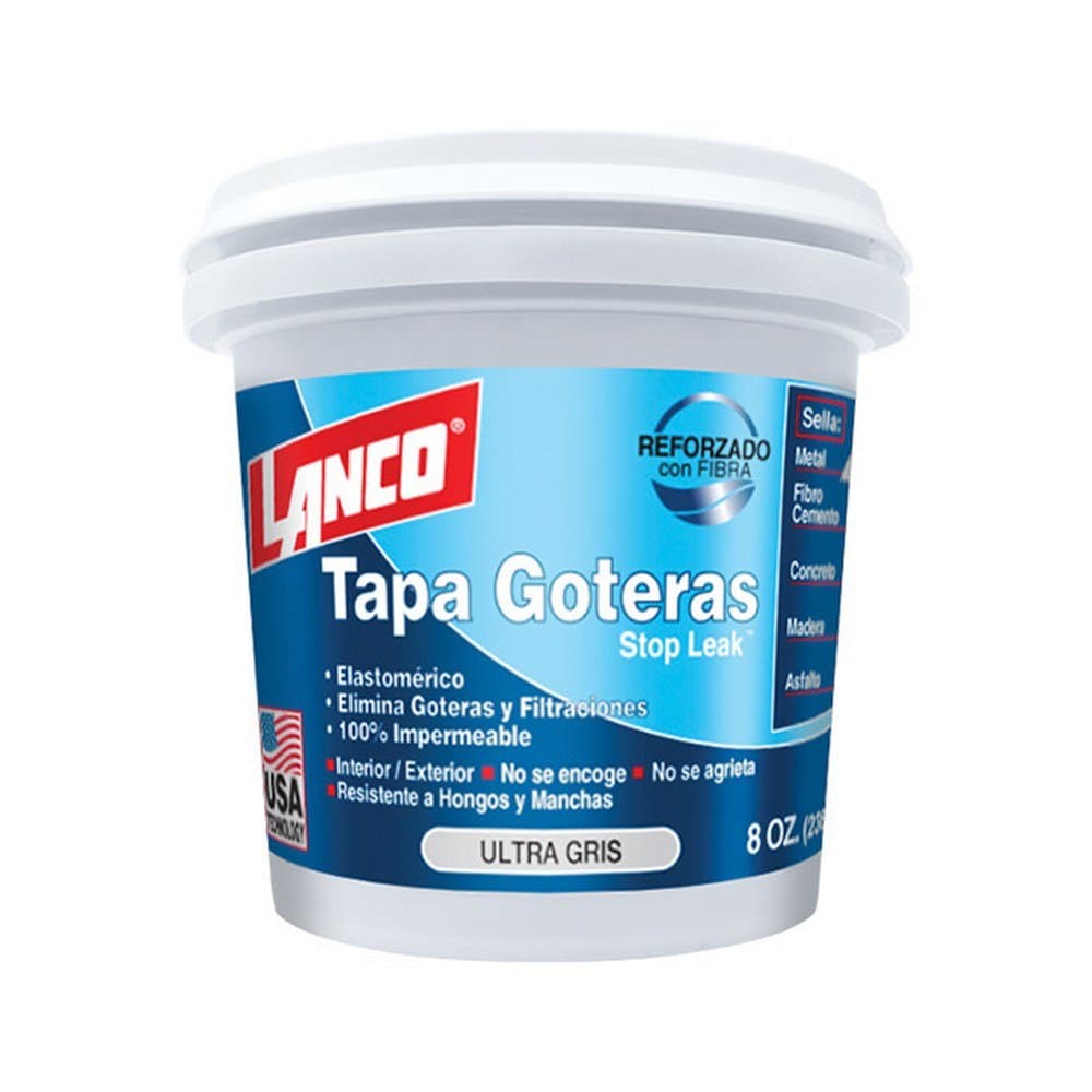 Masilla acrílica tapagoteras color ultra gris 236 ml (8 oz)