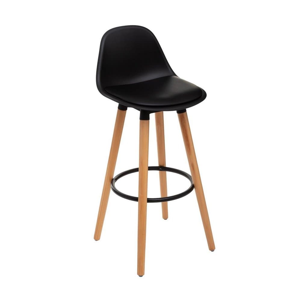 Silla para bar de madera 43 x 39.5 x 91.5 cm color negro