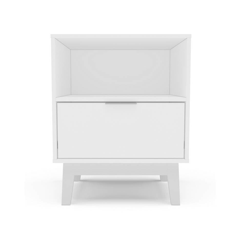 Mesa de noche de madera 56 x 44 x 35 cm color blanco