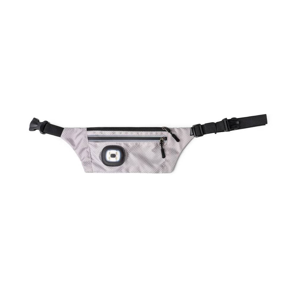 Cangurera con luz led gris claro