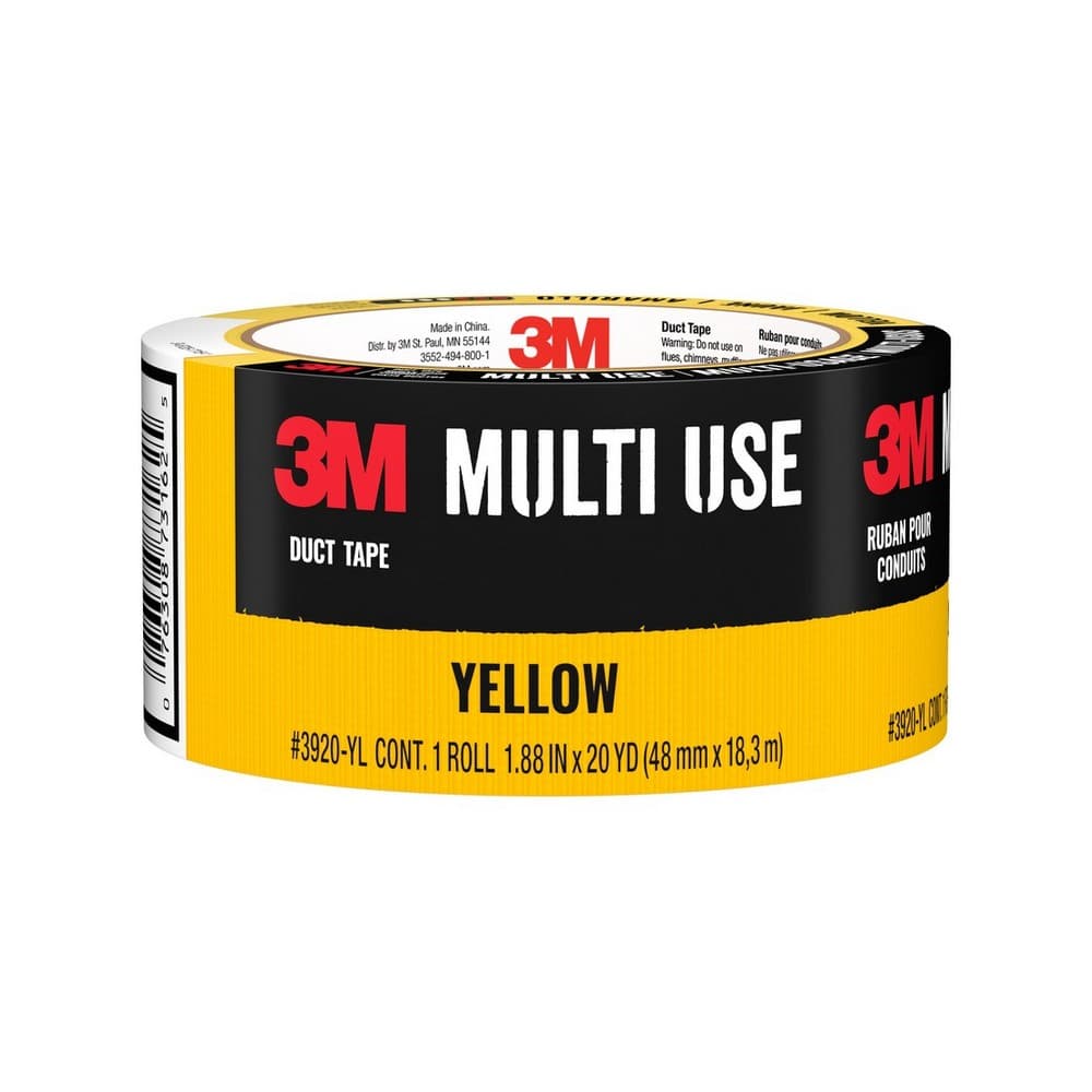 Cinta para ducto multiusos color amarillo de 48 mm x 18.2 m