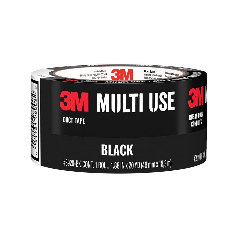 Cinta para ducto multiusos color negro de 48 mm x 18.2 m