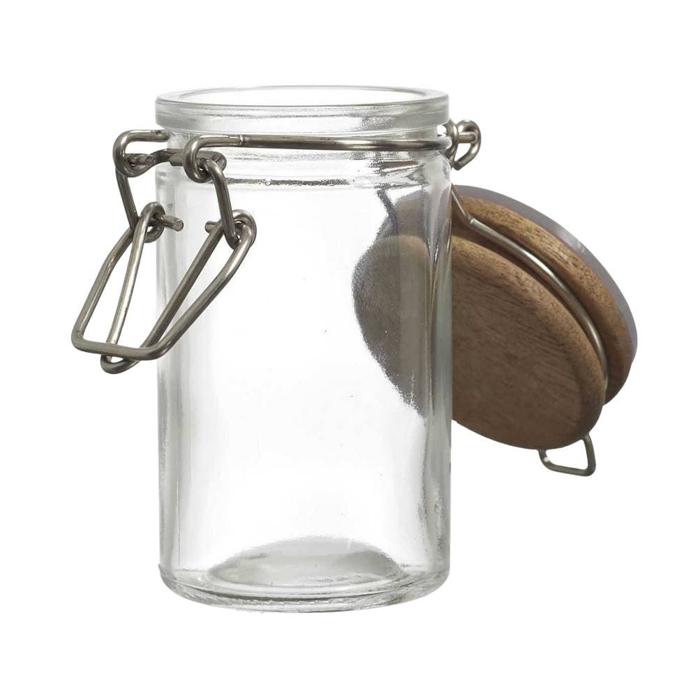 Depósito de vidrio con tapa de madera 70 ml