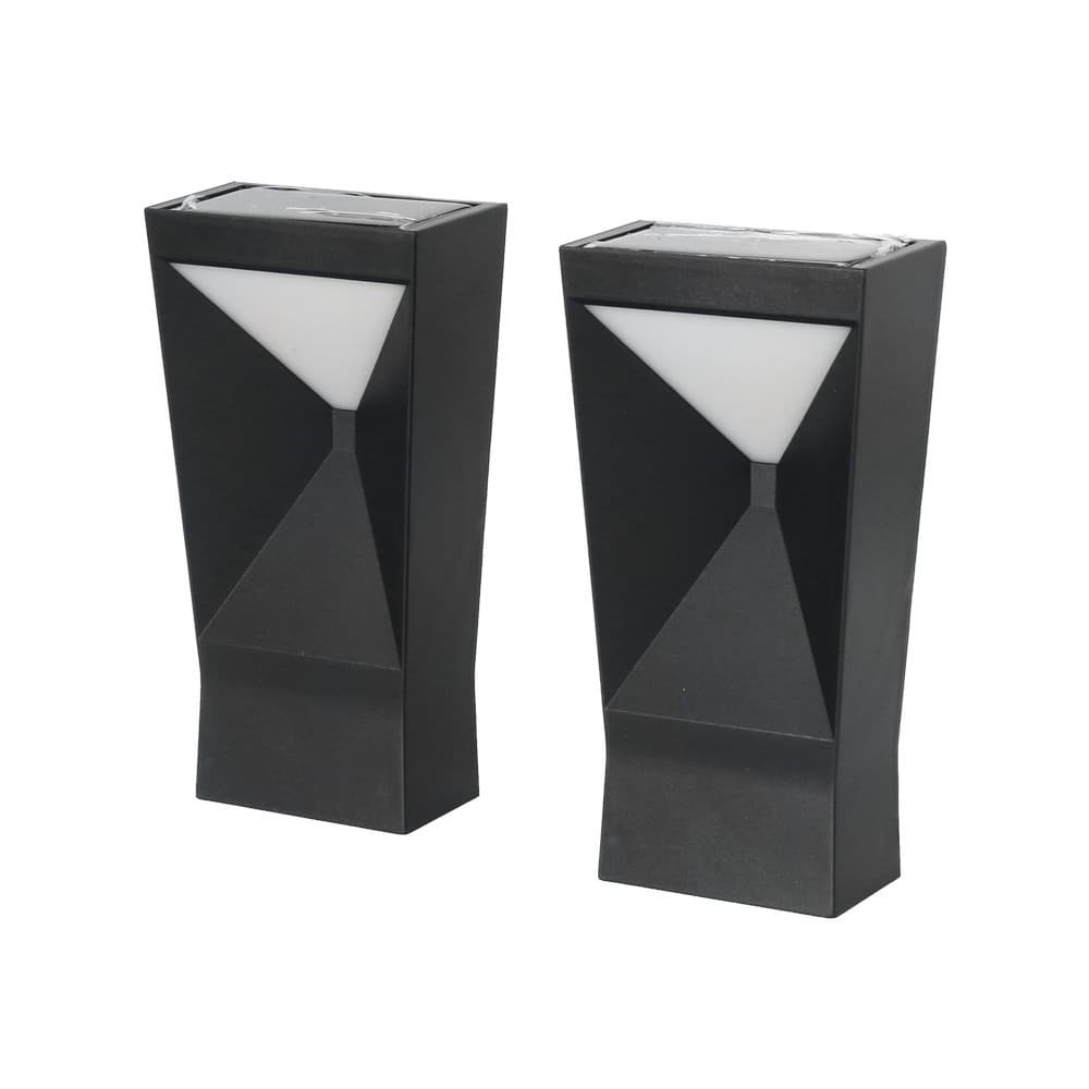Lámpara de pared solar led rectangular negra