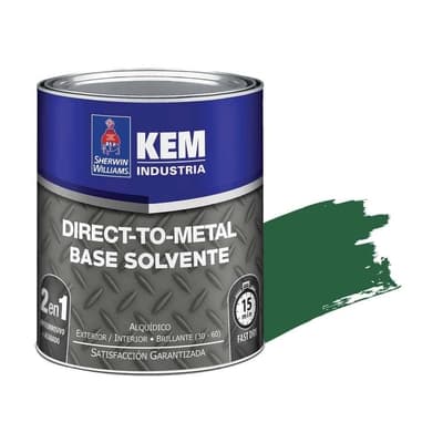 ANTICORROSIVO BASE SOLVENTE PARA METAL VERDE BRILLANTE DIRECT TO METAL KEM DTM