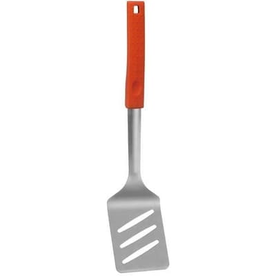 UTENSILIO ESPATULA PARA BARBACOA PLASTICO/METAL CROMADO GRIP ANARANJADO