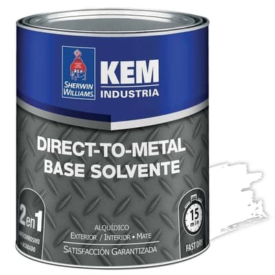 ANTICORROSIVO BASE SOLVENTE PARA METAL BLANCO MATE DIRECT TO METAL KEM DTM