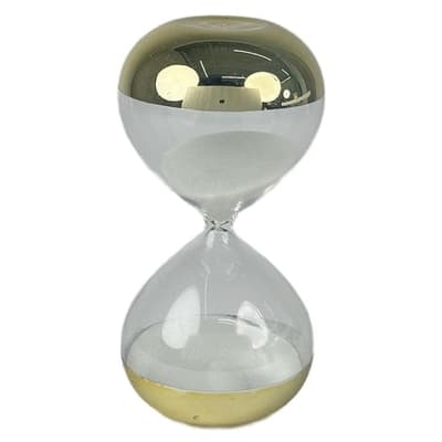 RELOJ ARENA DECORATIVO 16.5 cm x 8 cm VIDRIO TRANSPARENTE-DORADO