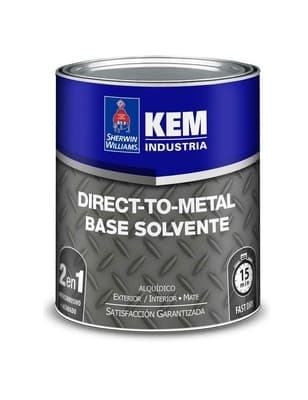 ANTICORROSIVO BASE SOLVENTE PARA METAL NEGRO MATE DIRECT TO METAL KEM DTM