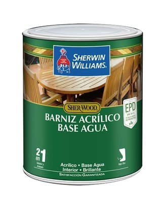 BARNIZ BASE AGUA ACRILICO PARA MADERA PARA USO EXTERIOR / INTERIOR TRANSPARENTE BRILLANTE
