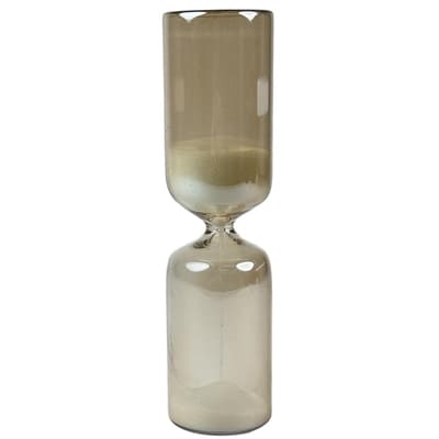RELOJ ARENA DECORATIVO 20 cm x 5.3 cm VIDRIO TRANSPARENTE-CAFE
