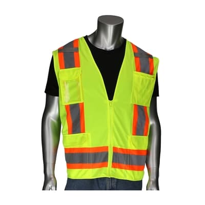 CHALECO DE SEGURIDAD TALLA M AMARILLO CON CINTA REFLECTIVA 8 BOLSILLOS