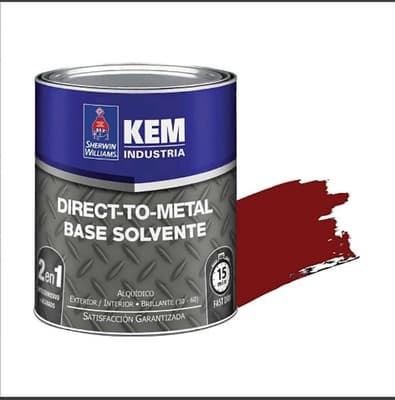 ANTICORROSIVO BASE SOLVENTE PARA METAL BERMELLON BRILLANTE DIRECT TO METAL KEM DTM