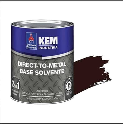 ANTICORROSIVO BASE SOLVENTE PARA METAL CAFE TABACO BRILLANTE DIRECT TO METAL KEM DTM