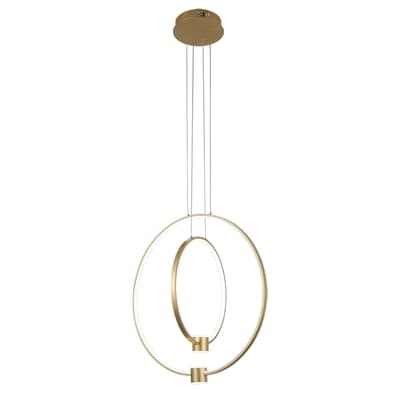 LAMPARA PENDANT LED 68 W LUZ CALIDA - NEUTRA - FRIA DISEÑO AROS DORADO