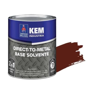 ANTICORROSIVO BASE SOLVENTE PARA METAL ROJO OXIDO BRILLANTE DIRECT TO METAL KEM DTM