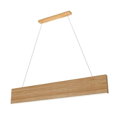 LAMPARA PENDANT LED 19 W LUZ CALIDA LINEAL MADERA
