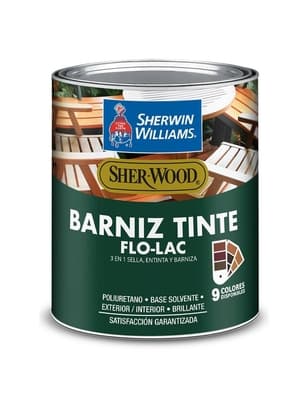 BARNIZ TINTE BASE SOLVENTE PARA MADERA PARA USO EXTERIOR / INTERIOR CAOBA FLO LAC