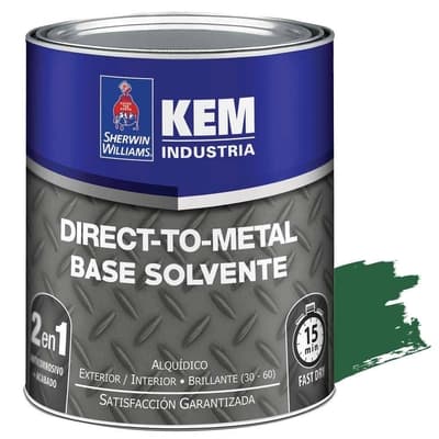 ANTICORROSIVO BASE SOLVENTE PARA METAL VERDE BRILLANTE DIRECT TO METAL KEM DTM