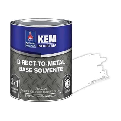 ANTICORROSIVO BASE SOLVENTE PARA METAL BLANCO BRILLANTE DIRECT TO METAL KEM DTM