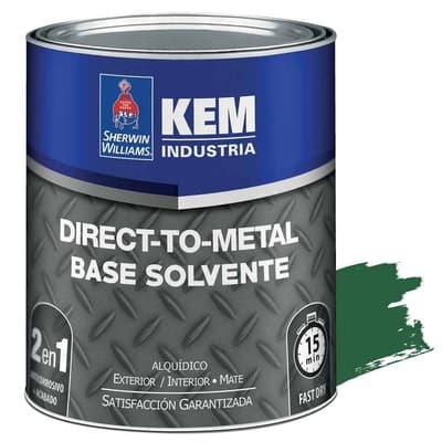 ANTICORROSIVO BASE SOLVENTE PARA METAL VERDE MATE DIRECTO METAL KEM DTM