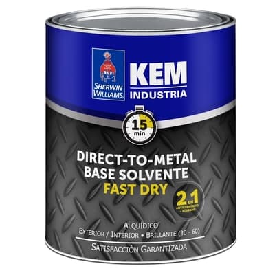 ANTICORROSIVO BASE SOLVENTE PARA METAL GRIS BRILLANTE RAL 7046 DIRECTO METAL KEM DTM