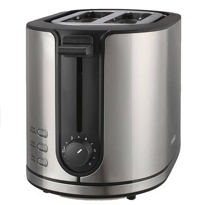 TOSTADOR ELECTRICO 900 W PLASTICO-METAL NEGRO-CROMADO 2 REBANADAS