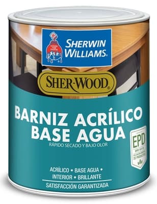BARNIZ BASE AGUA ACRILICO PARA MADERA PARA USO EXTERIOR / INTERIOR TRANSPARENTE BRILLANTE