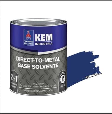 ANTICORROSIVO BASE SOLVENTE PARA METAL AZUL BANDERA BRILLANTE DIRECT TO METAL KEM DTM