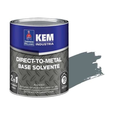 ANTICORROSIVO BASE SOLVENTE PARA METAL GRIS 7046 BRILLANTE DIRECTO METAL KEM DTM