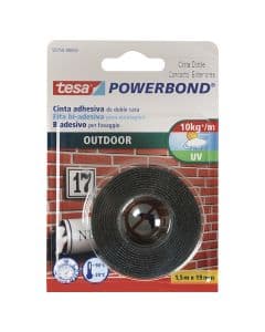 Cinta doble cara uso exterior 19 mm x 1.5 m (3/4") transparente Tesa