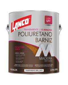 Barniz poliuretano 15 minutos transparente 3.78 L (1 gal) Lanco