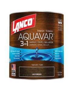 Barniz base agua Aquavar caoba 946 mL (1/4 gal) Lanco