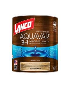 Barniz base agua Aquavar transparente 946 mL (1/4 gal) Lanco