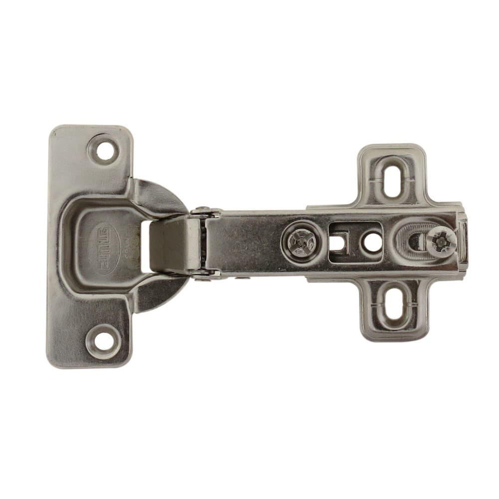 Bisagra con placa niquelada recta