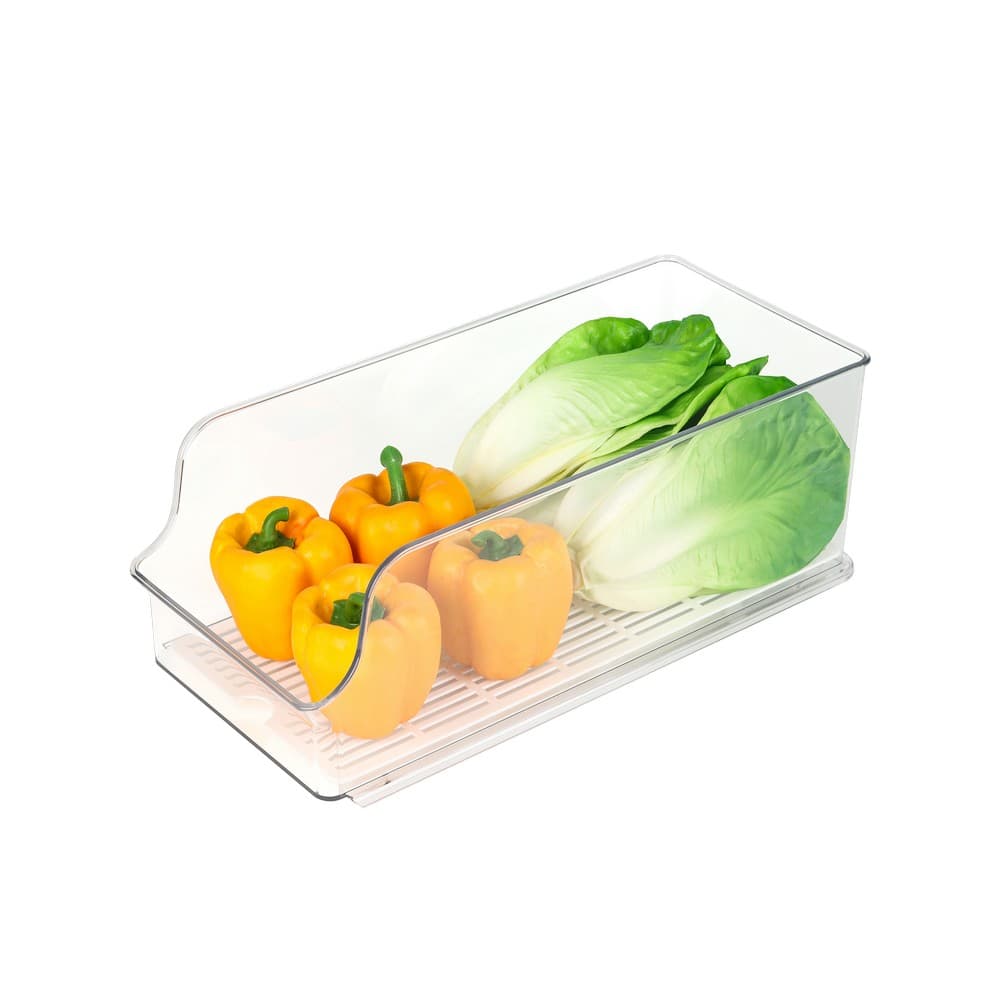Caja organizadora acrílica para refrigerador 39 x 18 x 14.4 cm